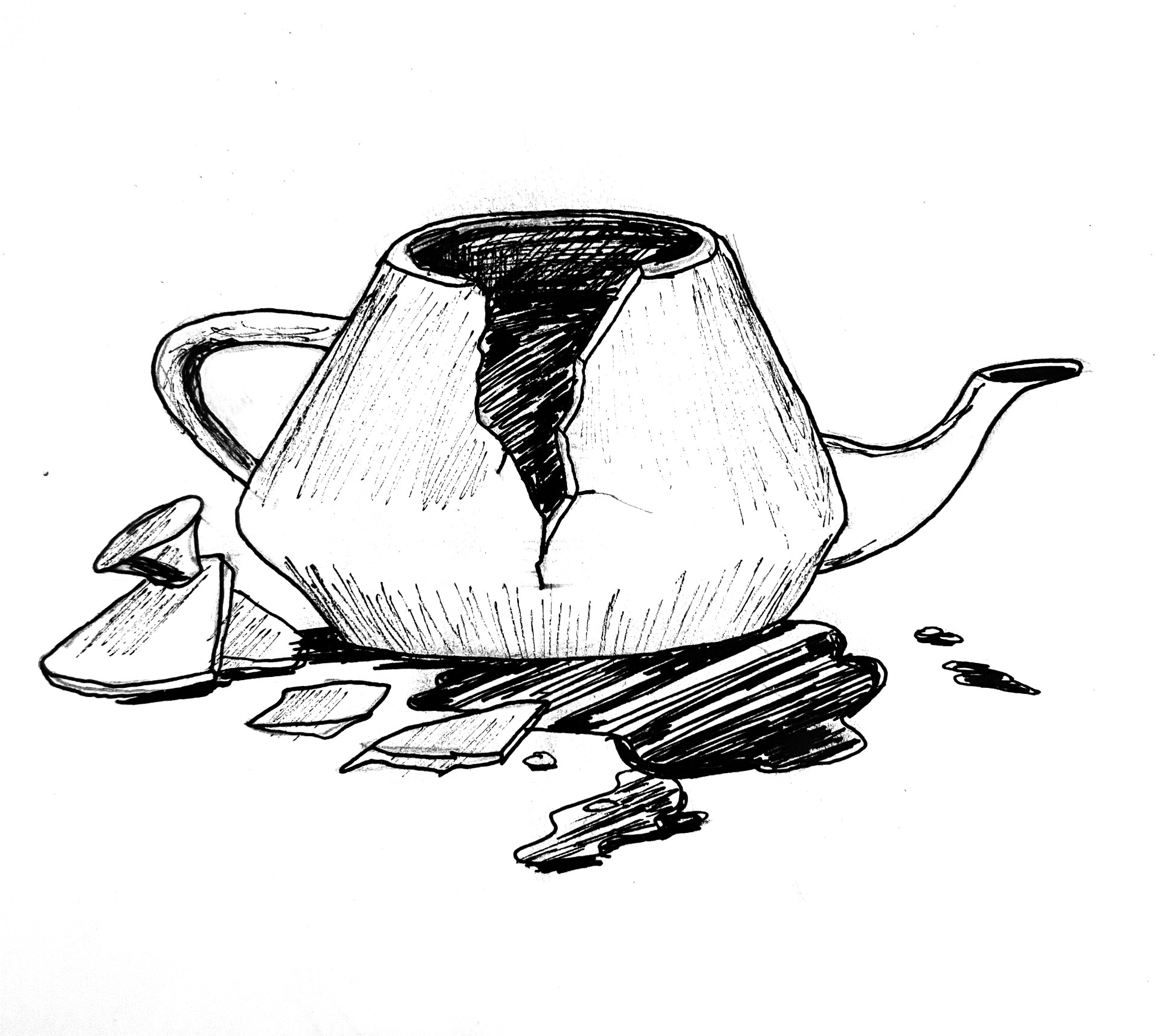 Render of a broken Utah teapot