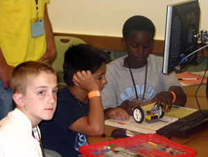 Lego robots were built & programmed by campers.