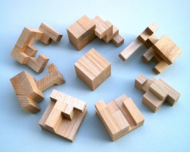 Wooden Burr Puzzle Cube Solution - 12 Piece Cube Puzzle 