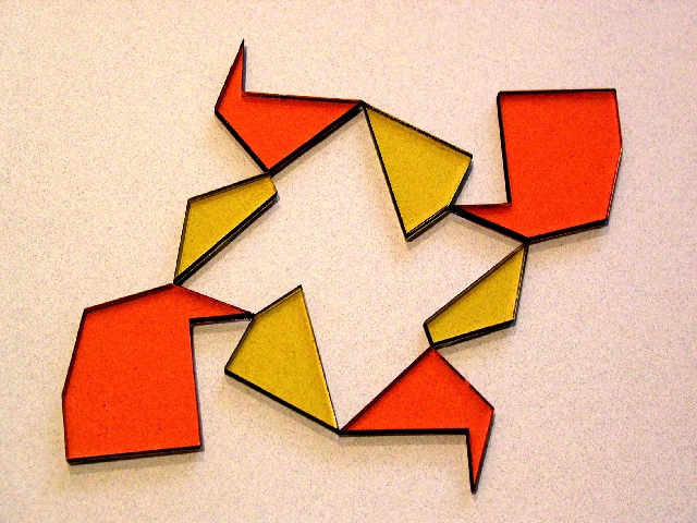 hexagon-to-Greek-cross assemblage