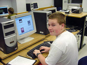 Student at a computer