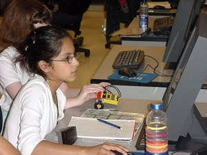 Student at a computer