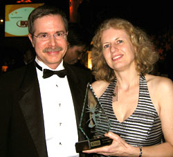 Jeffrey Vitter and Susanne Hambrush at the 2004 MIRA Awards.