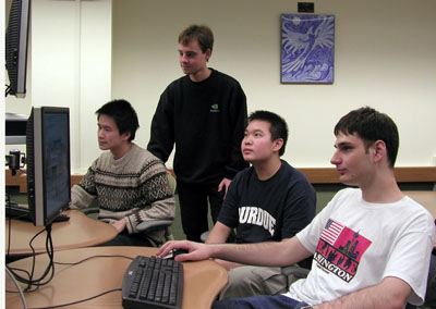 The Purdue Programming Team practices for Saturday's competition. 