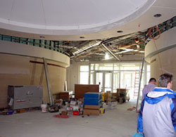 Work continues on the Kurz Lobby of the Lawson Building