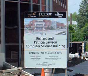 The Richard and Patricia Lawson Computer Science Building will be open for fall 2006 classes. 