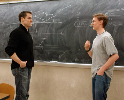 Prof. Eugster pictured (left) with PhD student, Kevin Hoffman.