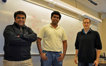 Graduate students Jayaram KR and Chamikara Jayalath along with Assistant Professor Patrick Eugster