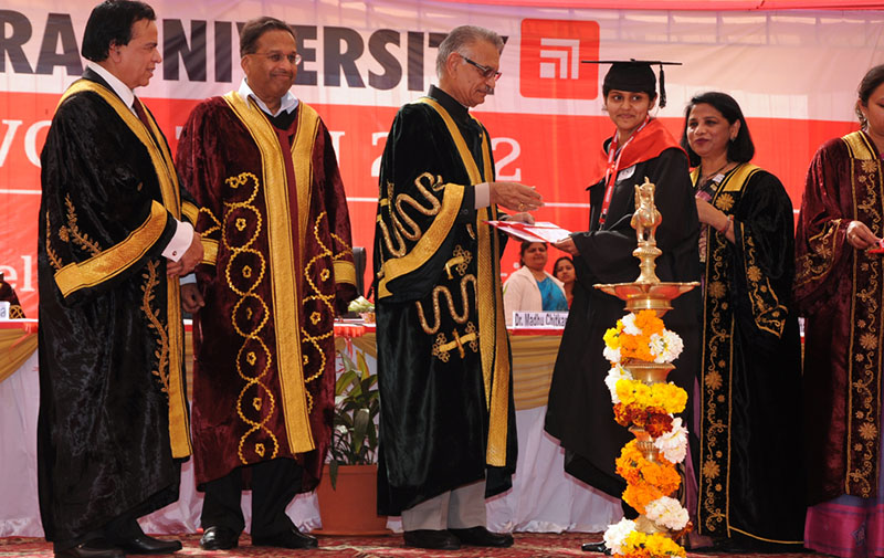 Bharat Bhargava is pictured here at the Chitkara University convocation, second from left.