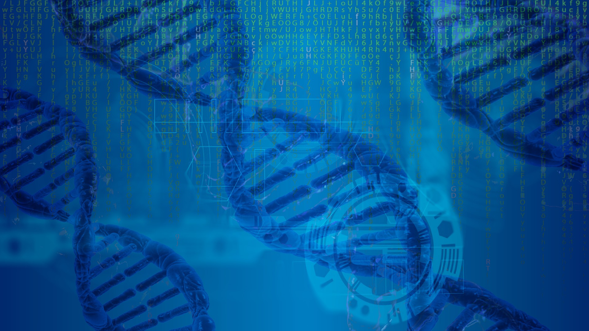 Illustration of double helix with computational analysis, image by Furiosa-L from Pixabay.
