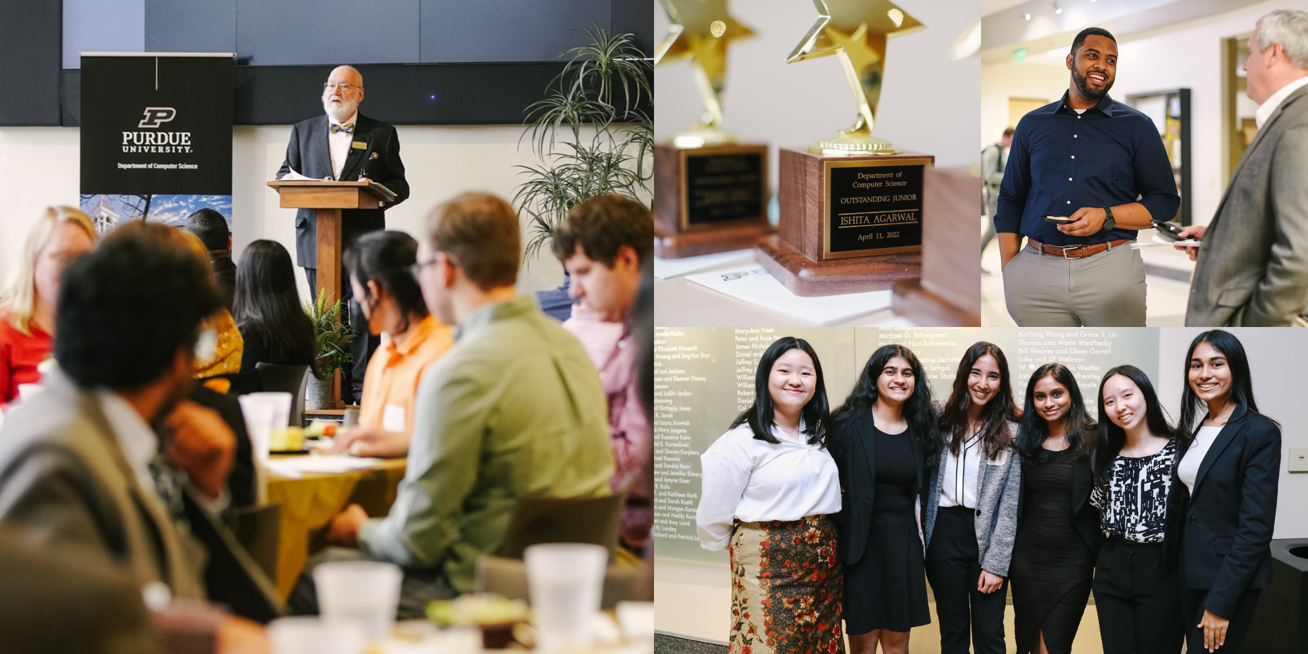 The annual computer science awards ceremony, emceed by Professor Eugene Spafford