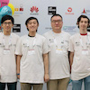 Trung Dang, Richard Li, coach Professor Ninghui Li, and Riley Borgard