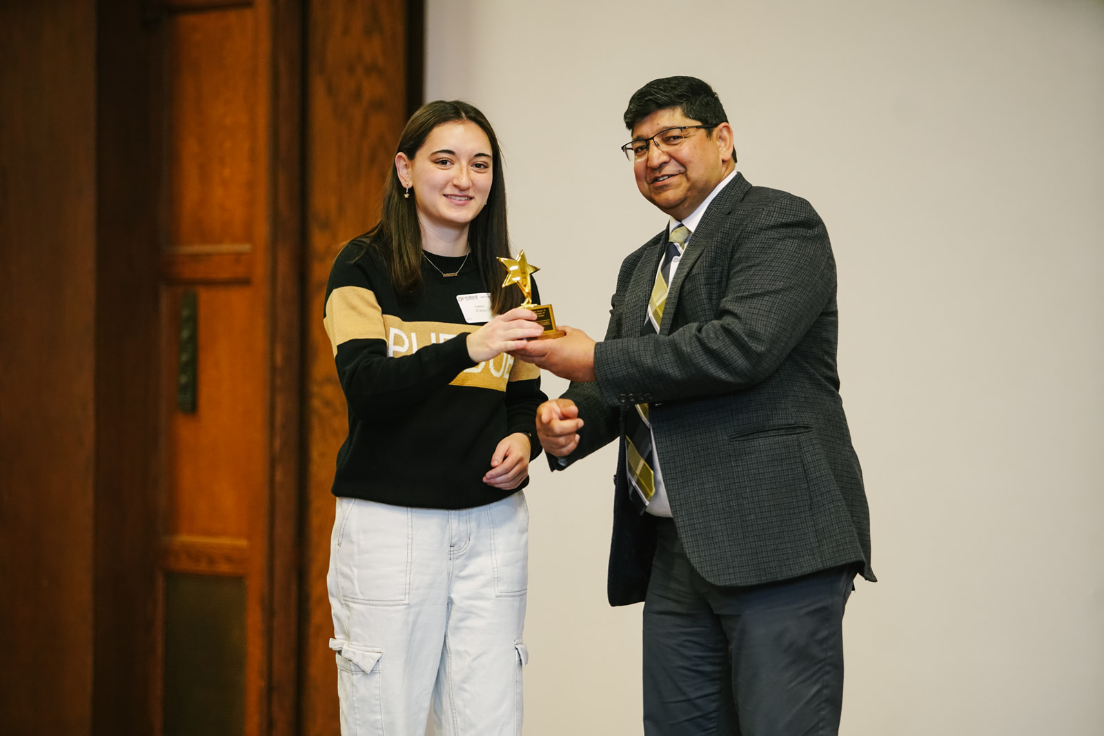 Frances O'Leary won the Outstanding Service to the Department by a Student Award