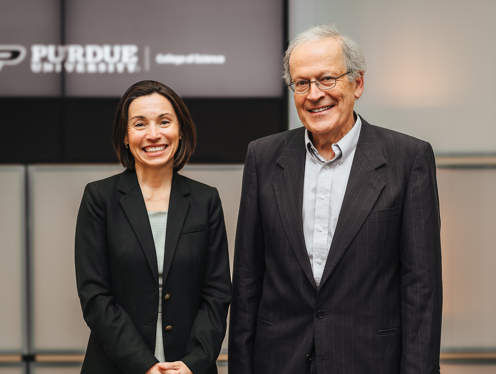 Dean Lucy Flesch and Harvard Professor Leslie Valiant