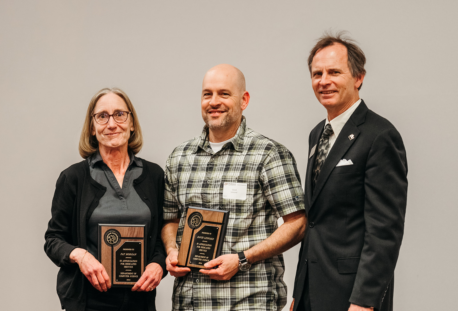 Pat Morgan and David Leonard, Outstanding Staff Members (Stephanie Draper, not pictured)