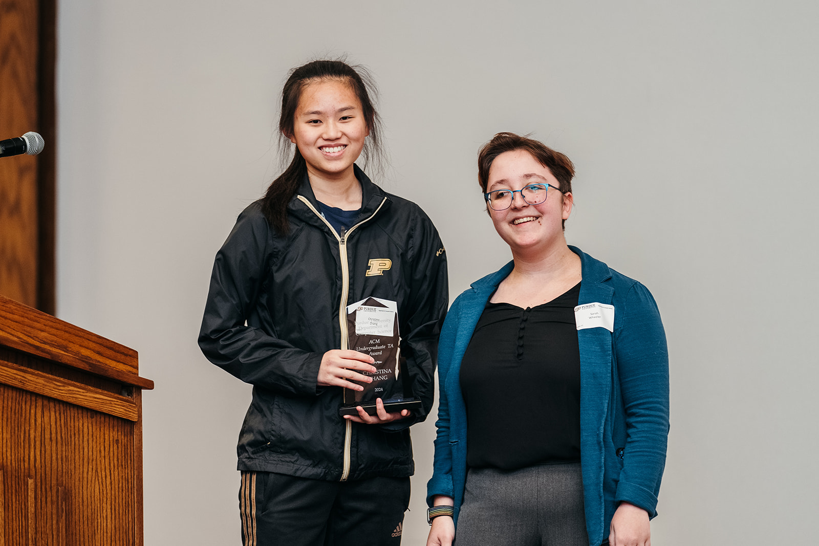 Christina Zhang won the ACM Undergraduate Teaching Assistant Award
