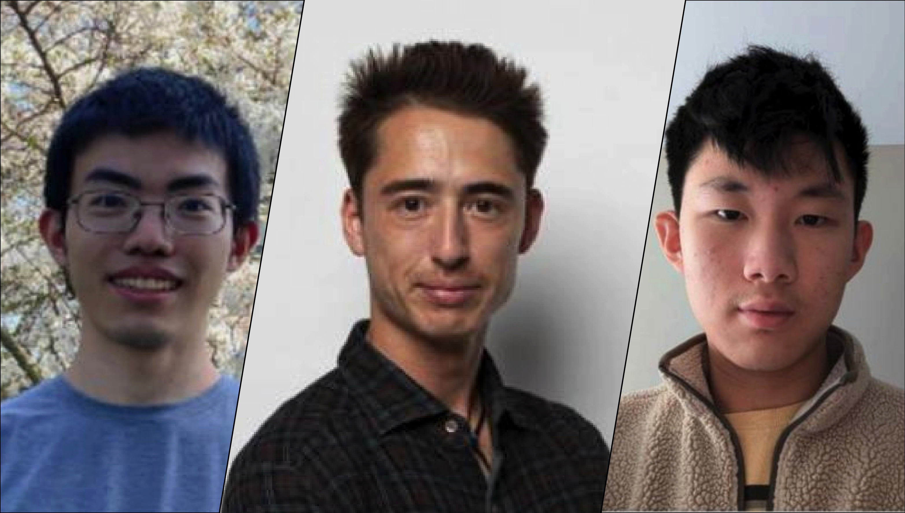 From left to right: Purdue CS student Yufan Huang, Professor Kent Quanrud and student Peter Jin