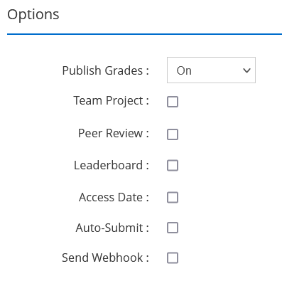 Vocareum assignment options