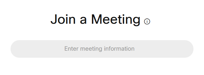 WebEx Default Join Meeting Page